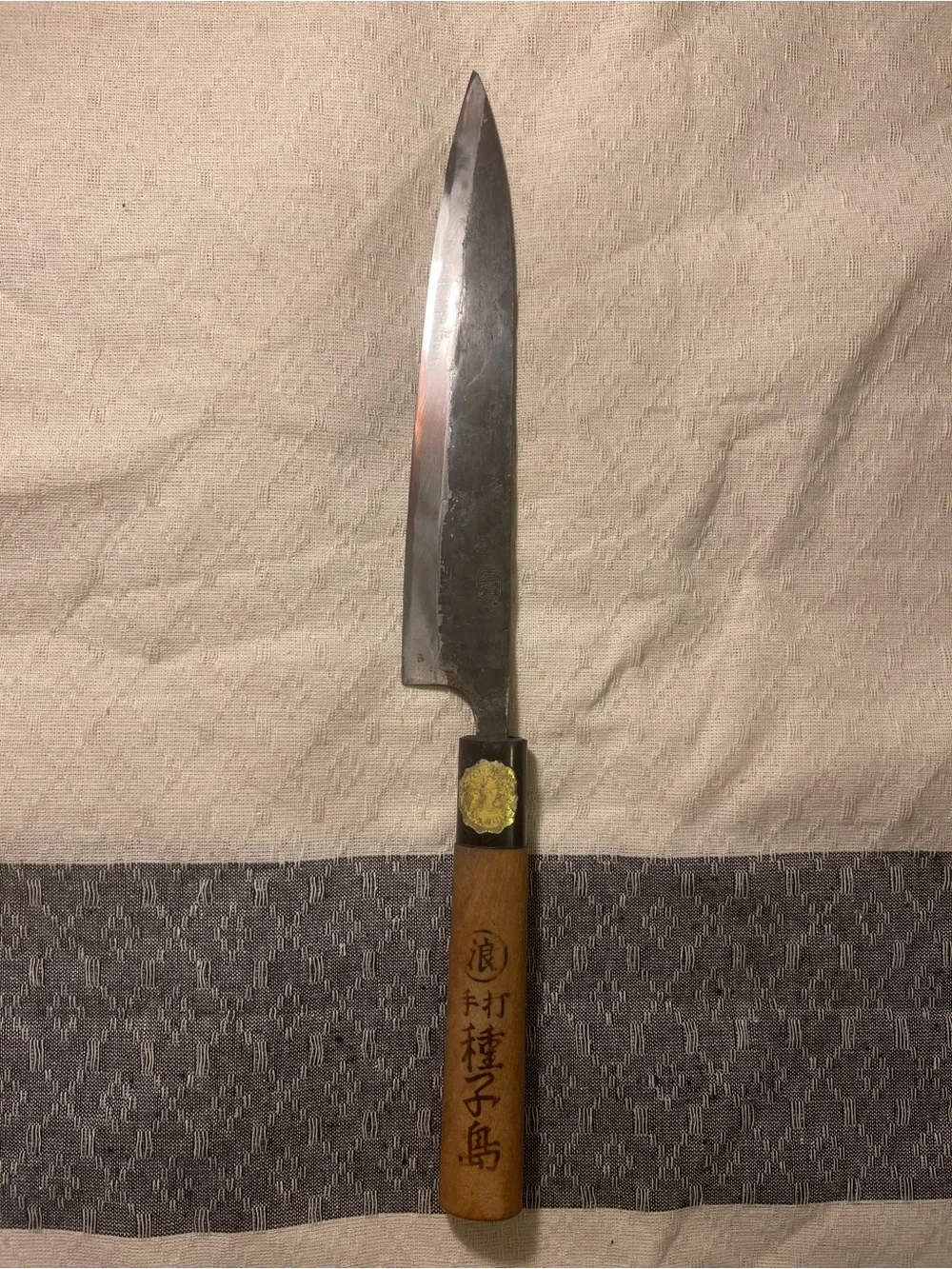 Japanese Sujihiki Yanagiba 180mm 柳筋引 Hon Tanegashima 本種子島 Kurouchi 黑打